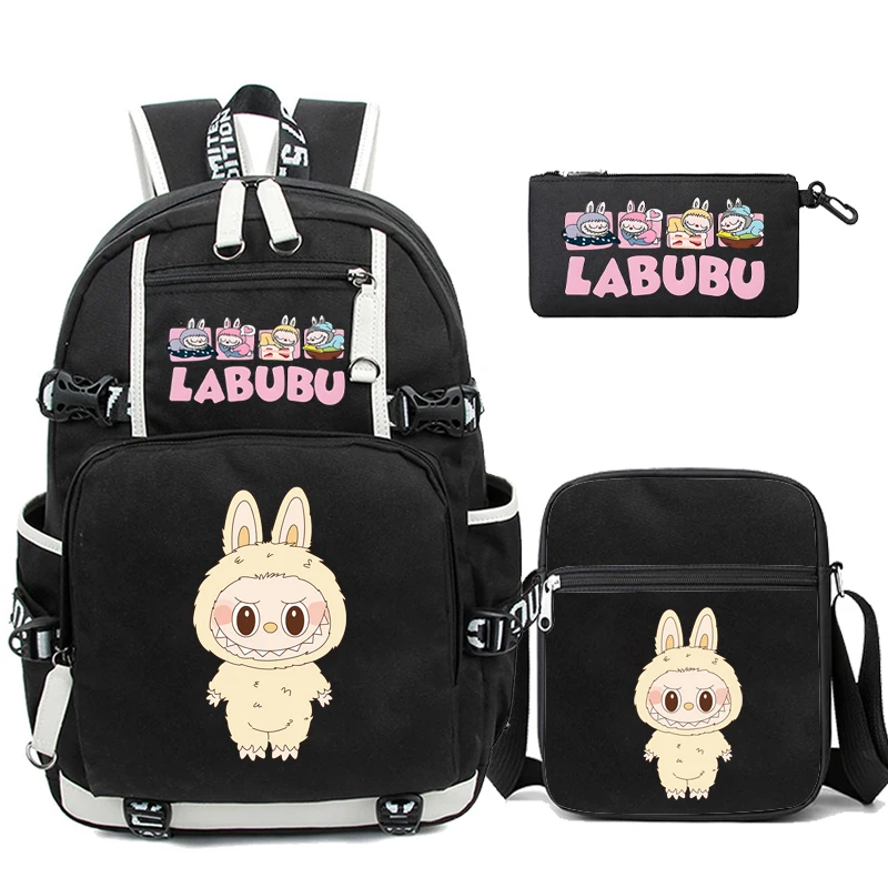 

3Pcs/set Anime Backpack for Teen Boy Girl Student Schoolbag Back To School Backpack Shoulder Bag Men Women Usb Travel Bag