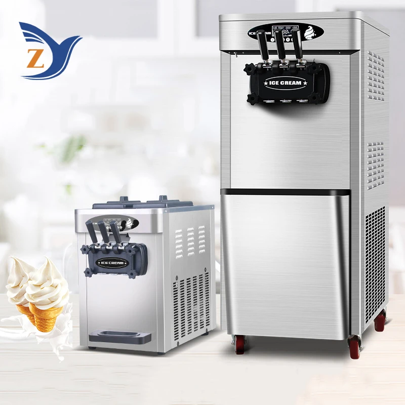 Ice Cream Making Machine ZY-618STB Stainless Steel Desktop Vertical Small Automatic Home Commercial Double Storage Cylinder