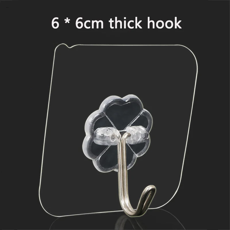 5/10 Pairs Transparent Hook Strong Sticky Hung Double Sided Patch Hook Buckle No Punching or Marking Wall Mounted Adhesive Devic