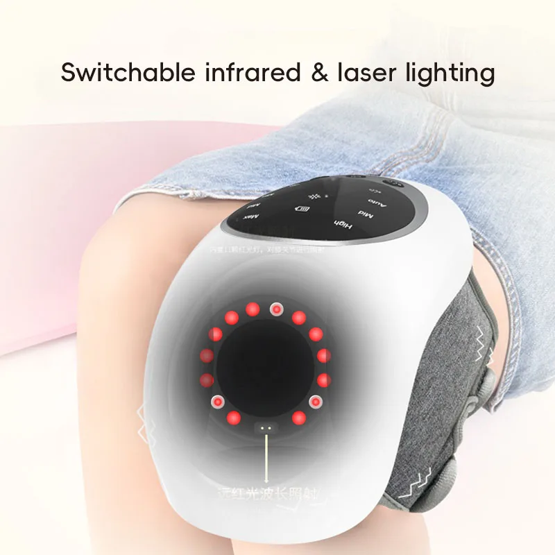 Knee Massager with Heat Vibration Cordless Electric Rechargeable Knee Brace Hot Knee Pad for Arthritis Pain Relief Gifts