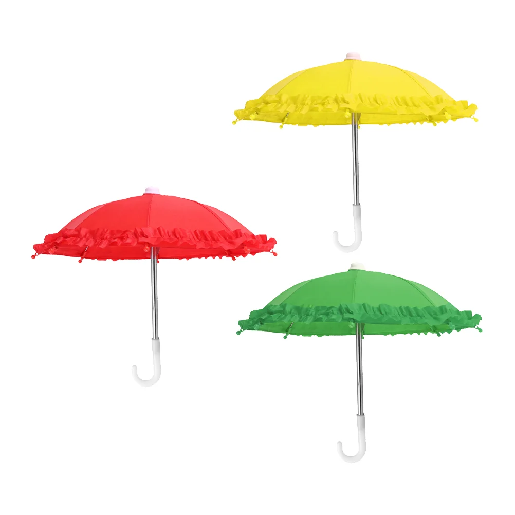 

3 Pcs Lace Toy Umbrella Versatile Plaything Photo Prop Sun Decoration Iron Party Adorable Mini