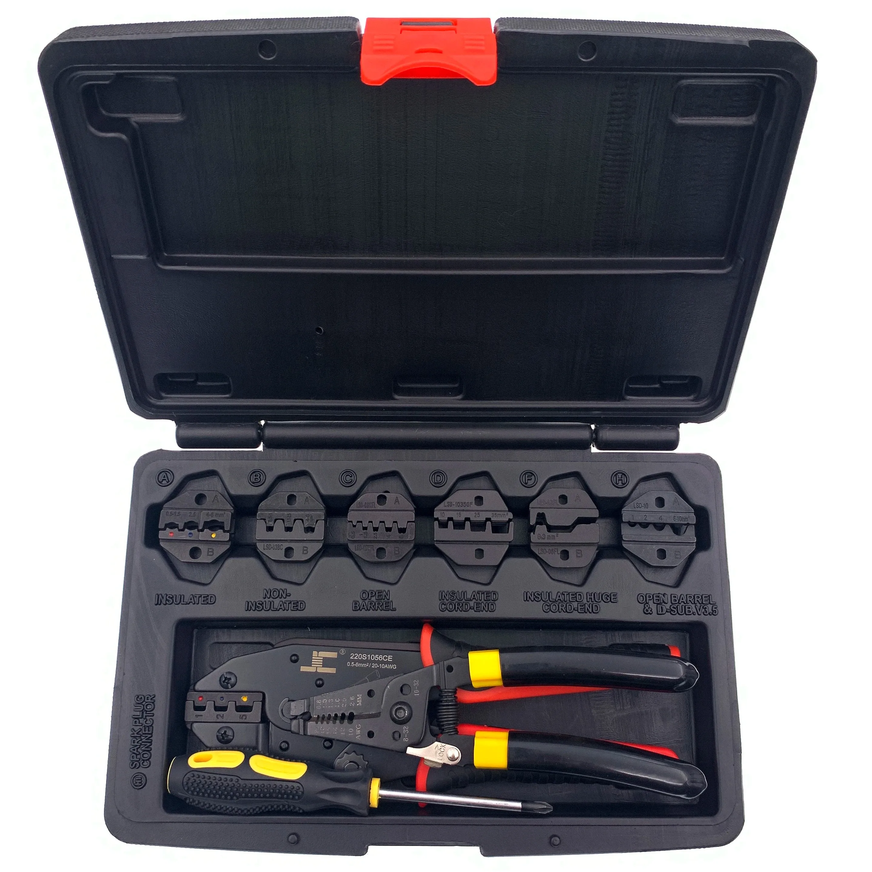 Replaceable Jaws Multifunctional Crimping Tool Kit Tubular Terminal, Pre-insulated Terminal, Non-insulated Terminal
