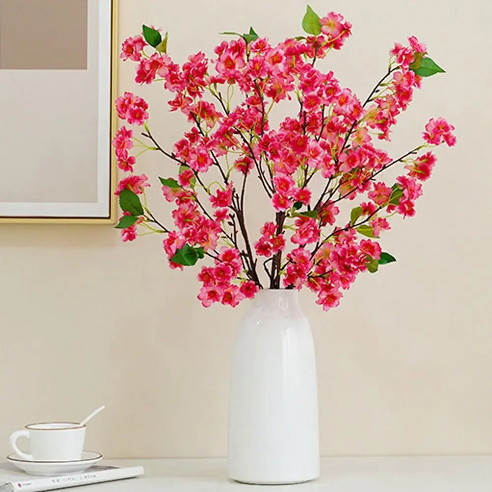 90cm Artificial Cherry Blossoms Branches Real Touch Elegant Silk Cherry Blossoms Plastic Handmade Fake Flower Wedding Decor