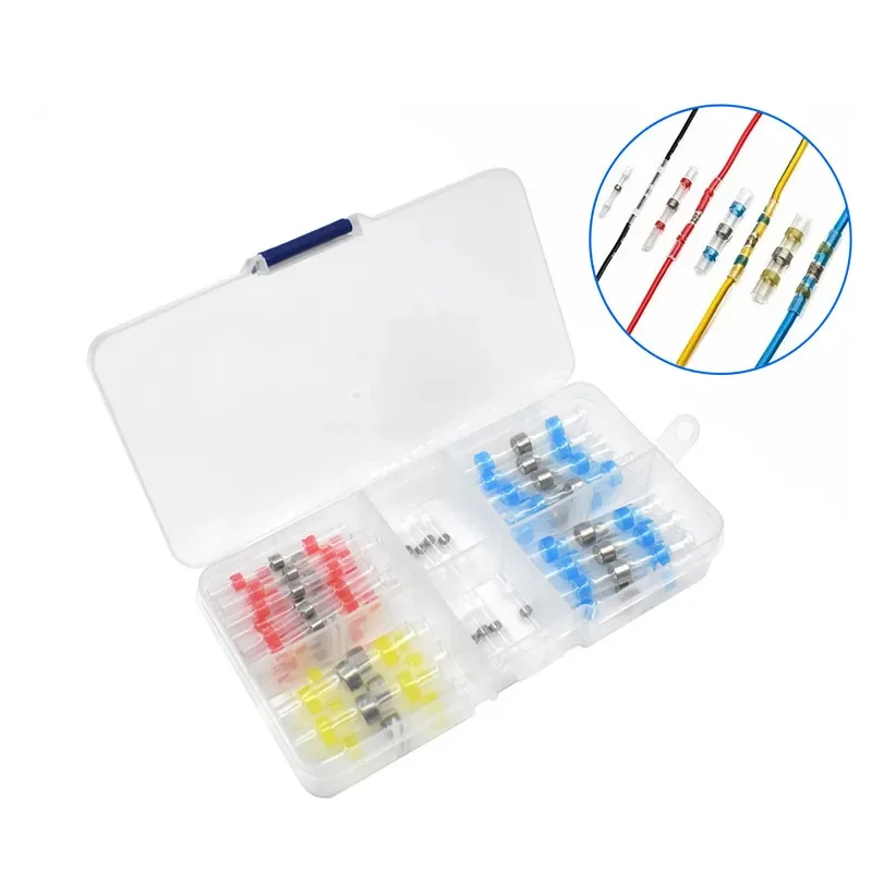 

40pcs Seal Shrinkable Splice Waterproof Wires Connectors Cable Polyolefin Heat Shrink Tube Sleeves Solder Terminal with Box