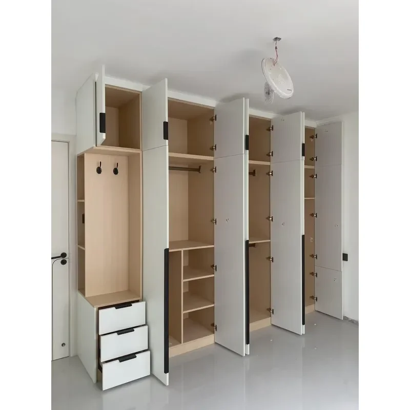 Wholesales Modern Simple Bedroom Wardrobe Design Easy Assemble Clothes Closets for Hotel & Apartment Practical Bedroom