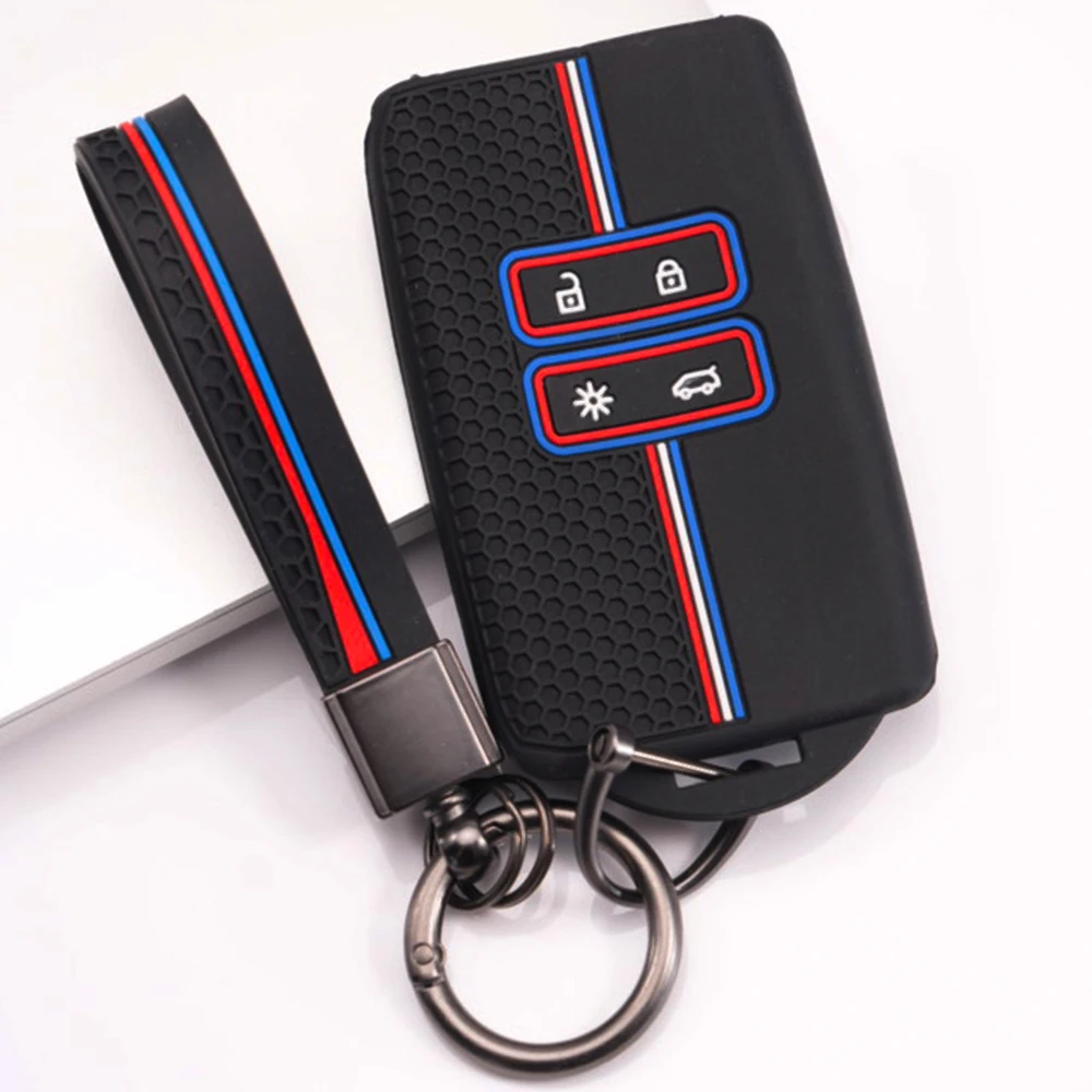 Remote Key Protector With Wrist Strap For Renault Clio Megane Scenic Kangoo Captur Duster Logan Sandero Symbol Koleos Fluence
