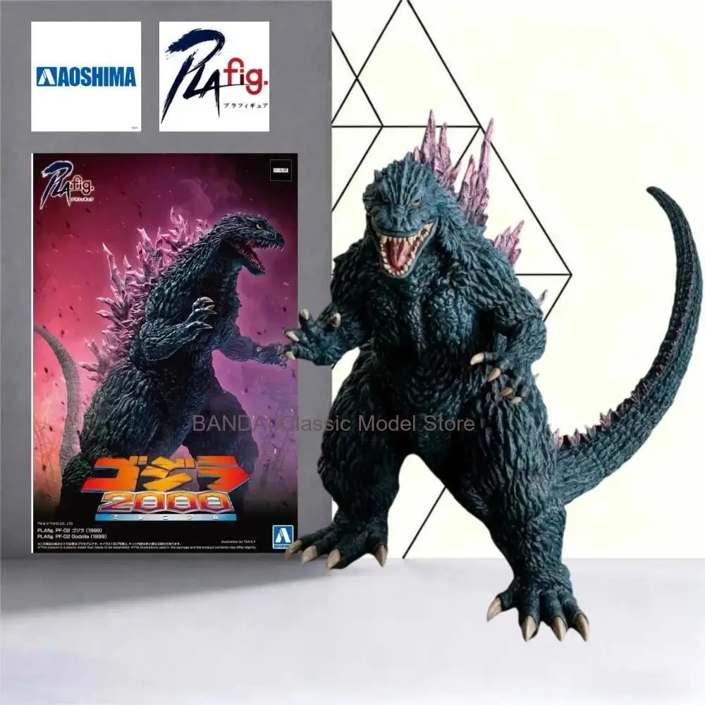Aoshima PLAfig No.PF-02 Godzilla 1999 Godzilla 2000 Millennium Standard Kit de modelo de ensamblaje de plástico sin pintar