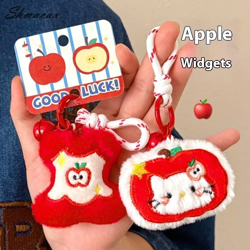 

1/4Pcs Cartoon Plush Apple Doll Pendant Cute Hello Kitty Keychain Bag Ornaments Versatile Decor Keychain Accessories Gift