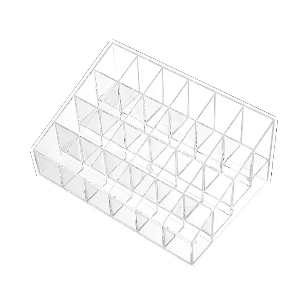 Stylish Lipstick Storage Stand Transparent Cosmetic Organizer Clear Makeup Display Case For Dressing Table Desk Tray