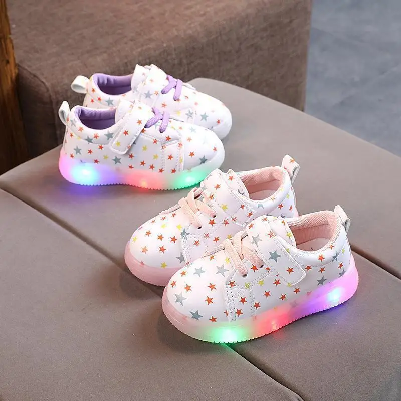 Child Sport Shoes Spring Luminous Fashion Breathable Kids Boys Shoes Girls LED Sneakers with lights Running Shoes Zapatillas