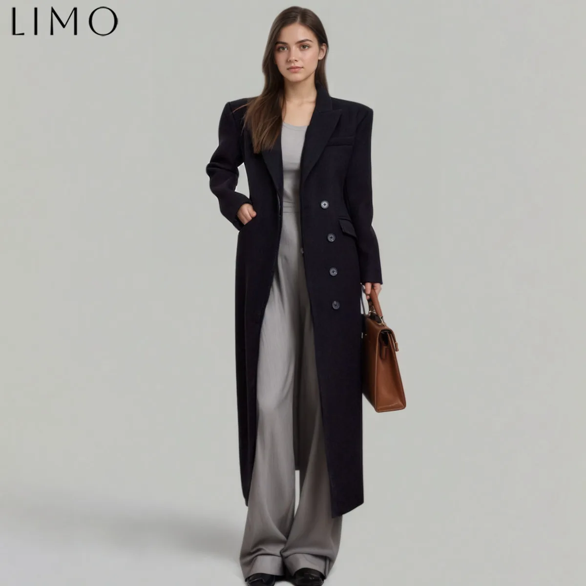 

LIMO 2025 Ретро шерстяно-хлопковый плащ для женщин, офиса, зимы, путешествий, уличная одежда, осенне-зимняя шикарная верхняя одежда