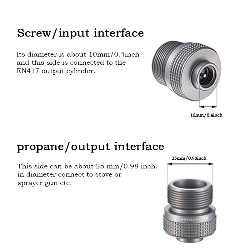 Campingmoon Camping Propane Stove Adapter, Input: En417 Lindal Valve Canister, Output: Propane Gas Stove,Z20