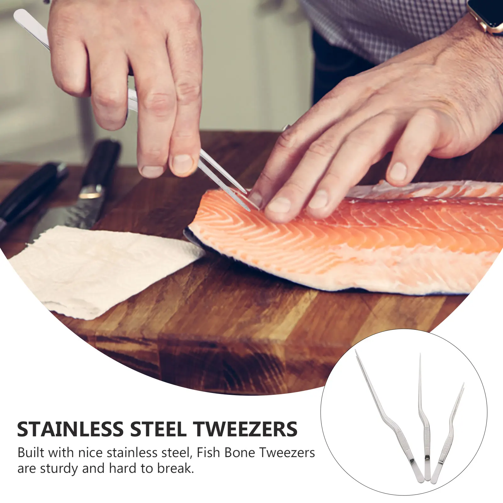 

3pcs Stainless Steel Tweezers Kitchen Fish Bone Picker Cooking Accessories Multifunctional Food Clips Kitchen Gadgets