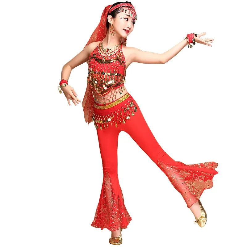 Customized Children's Oriental Indian Belly Dance Costumes Performance Costume Festival Performance Competition Set Girl