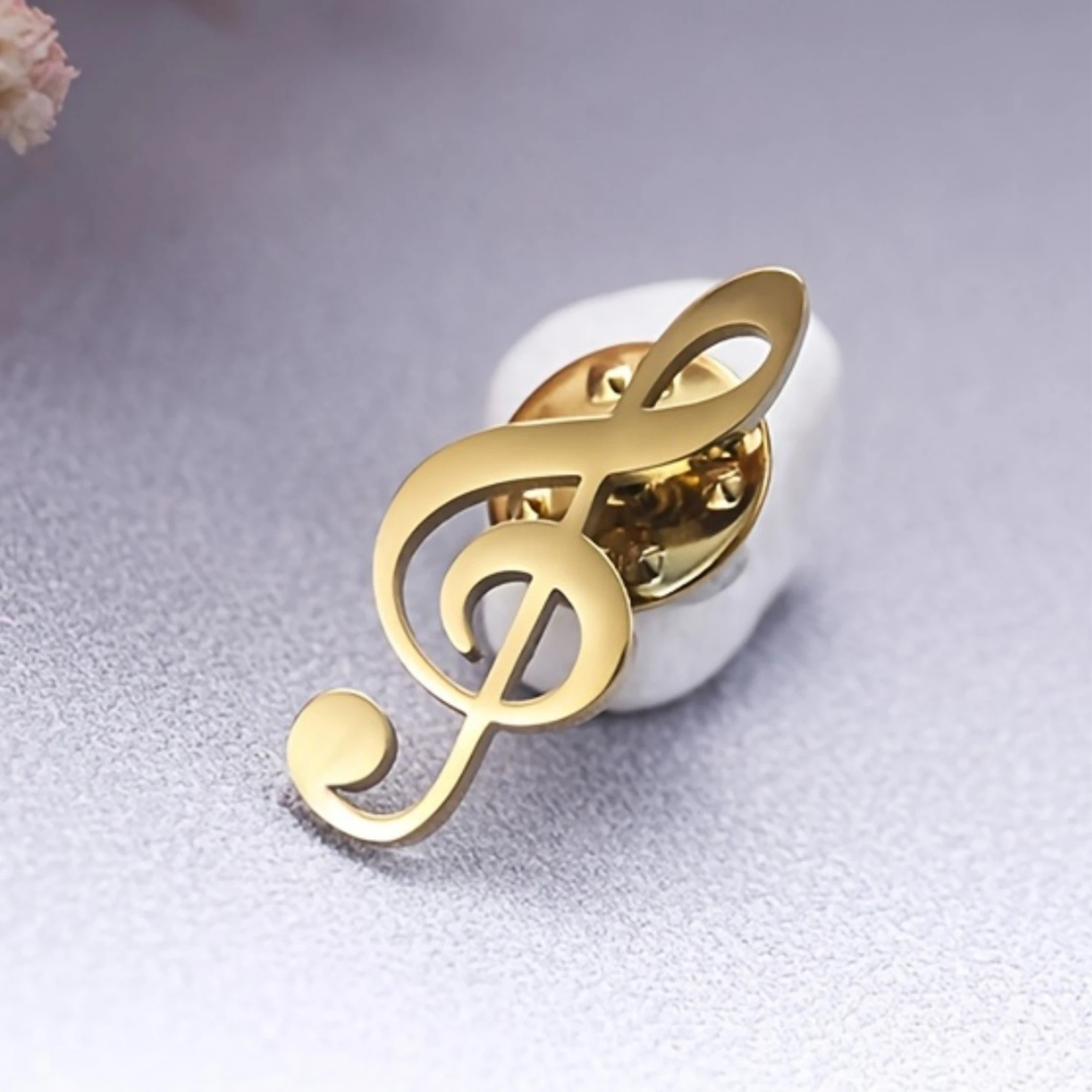 بروش رمز الموسيقى العصري دبوس طية صدر السترة من الفولاذ المقاوم للصدأ، الخيار الأول لإكسسوارات حفلات الموسيقى