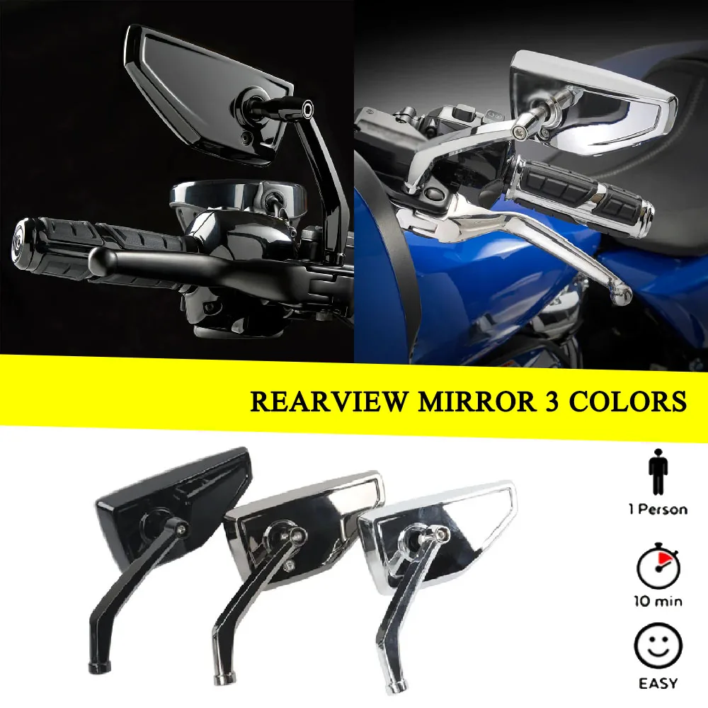 

Motorcycle Rearview Mirror Convex Chrome Black For Harley Electra Glide CVO Street Glide Road Glide 2023 - 2025 Easy to install
