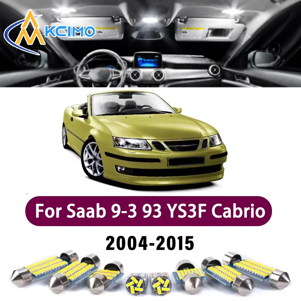 

New Canbus Interior Reading Dome Vanity LED Kit For Saab 9-3 93 YS3F Cabrio Convertible 2004-2015 Premium Easy Install Lights