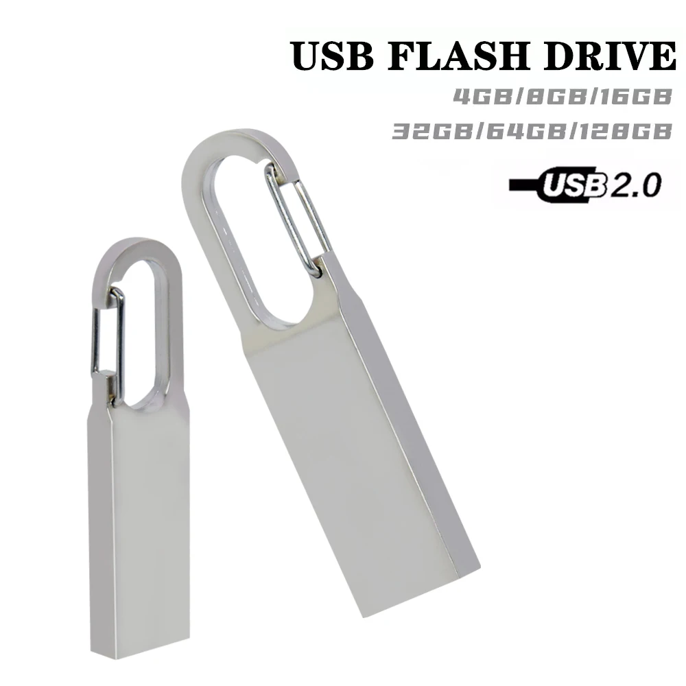 

Creative Keychain USB Flash Drive 128GB 64GB Metal Pen Drive 32GB Pendrive USB Memory Stick Waterproof Flash Drive memoria