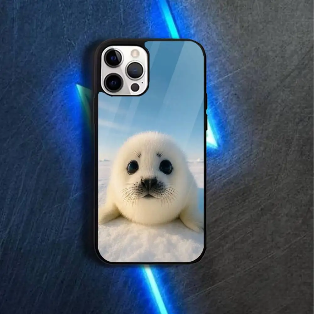 Casing HP Seal A-Animal C-Cute Untuk iPhone 17,16,15,14,13,12,11,Pro,Max,Plus,Mini,Magsafe, Casing Pengisian Daya Nirkabel Magnetik