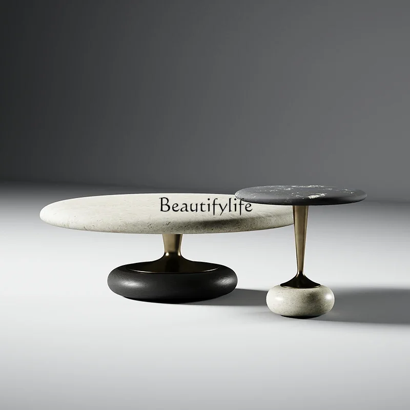 

jjz.Modern simple Jade Rabbit natural stone coffee table designer creative high sense