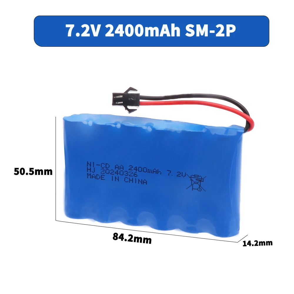 7.2V 2400mAh Ni-CD Rechargeable AA Battery with SM PLUG For Remote Control Toys Electric Car accessories 7.2 Volt M model