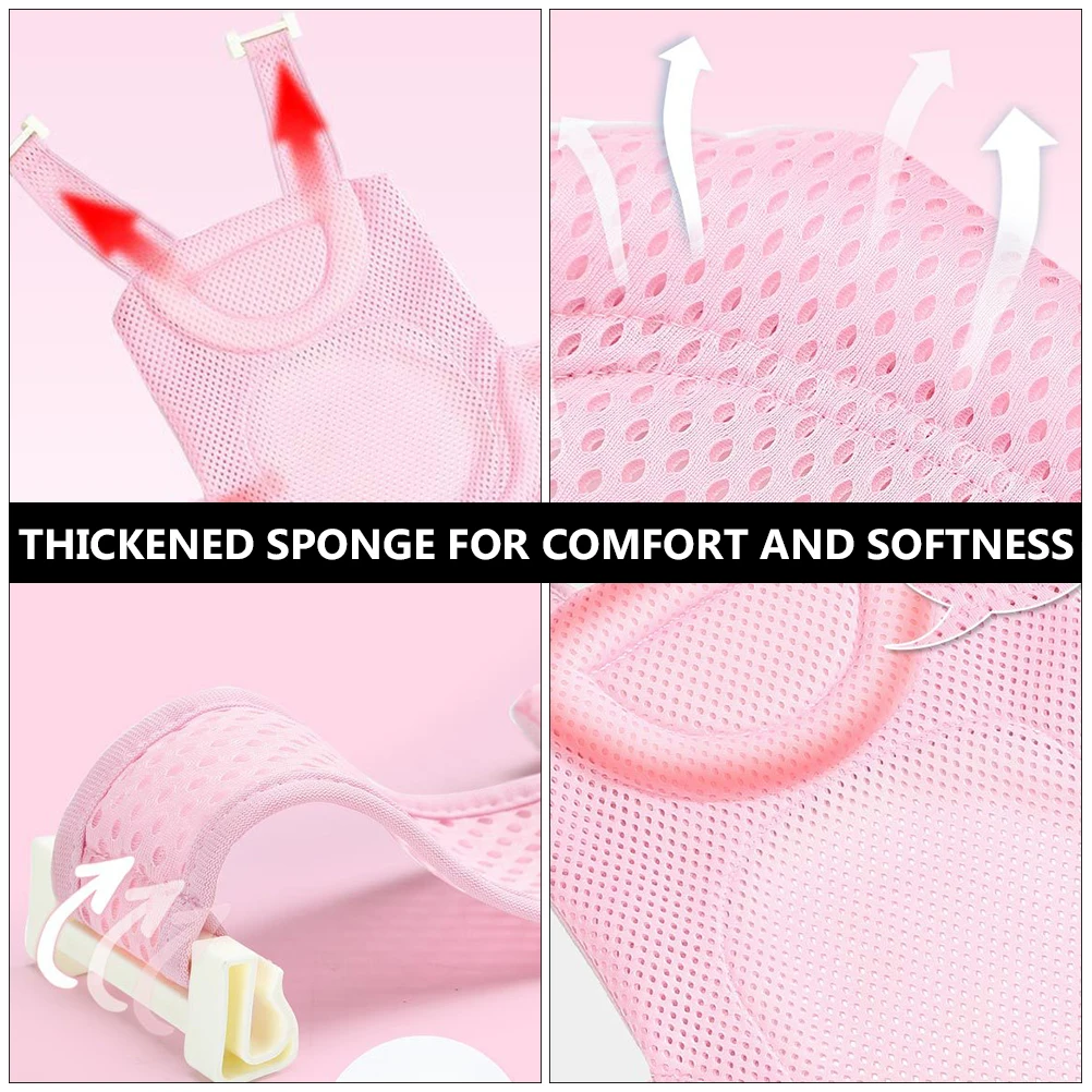 

Baby Bath Net Seat for Newborn Pink Bathing Tub Non Skid Thickened Sponge Soft Delicate Easy Clean
