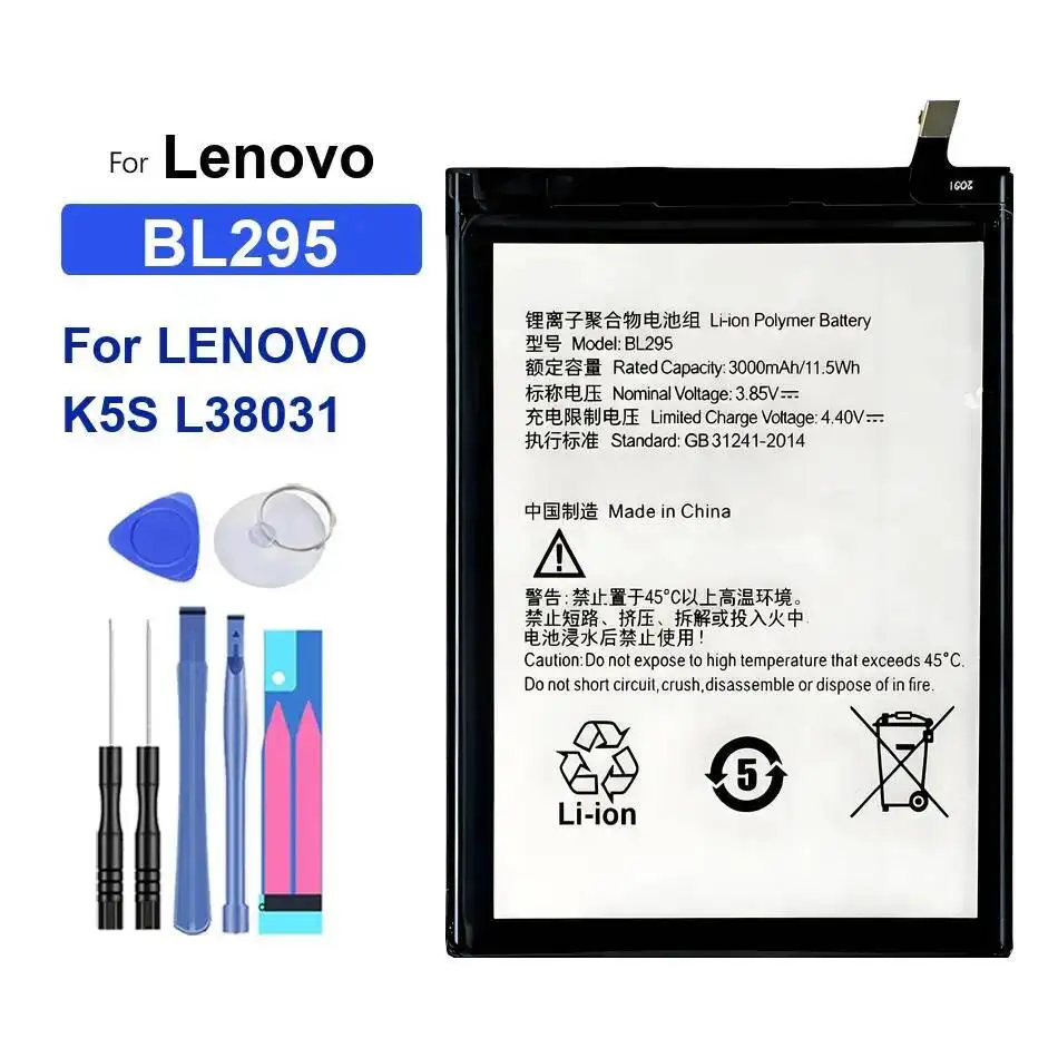 

BL295 3000Mah Mobile Phone Battery For Lenovo K5S L38031 Stable