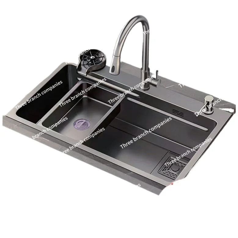 

Grey 304 stainless steel vegetable basin large single sink kitchen sink household thickened