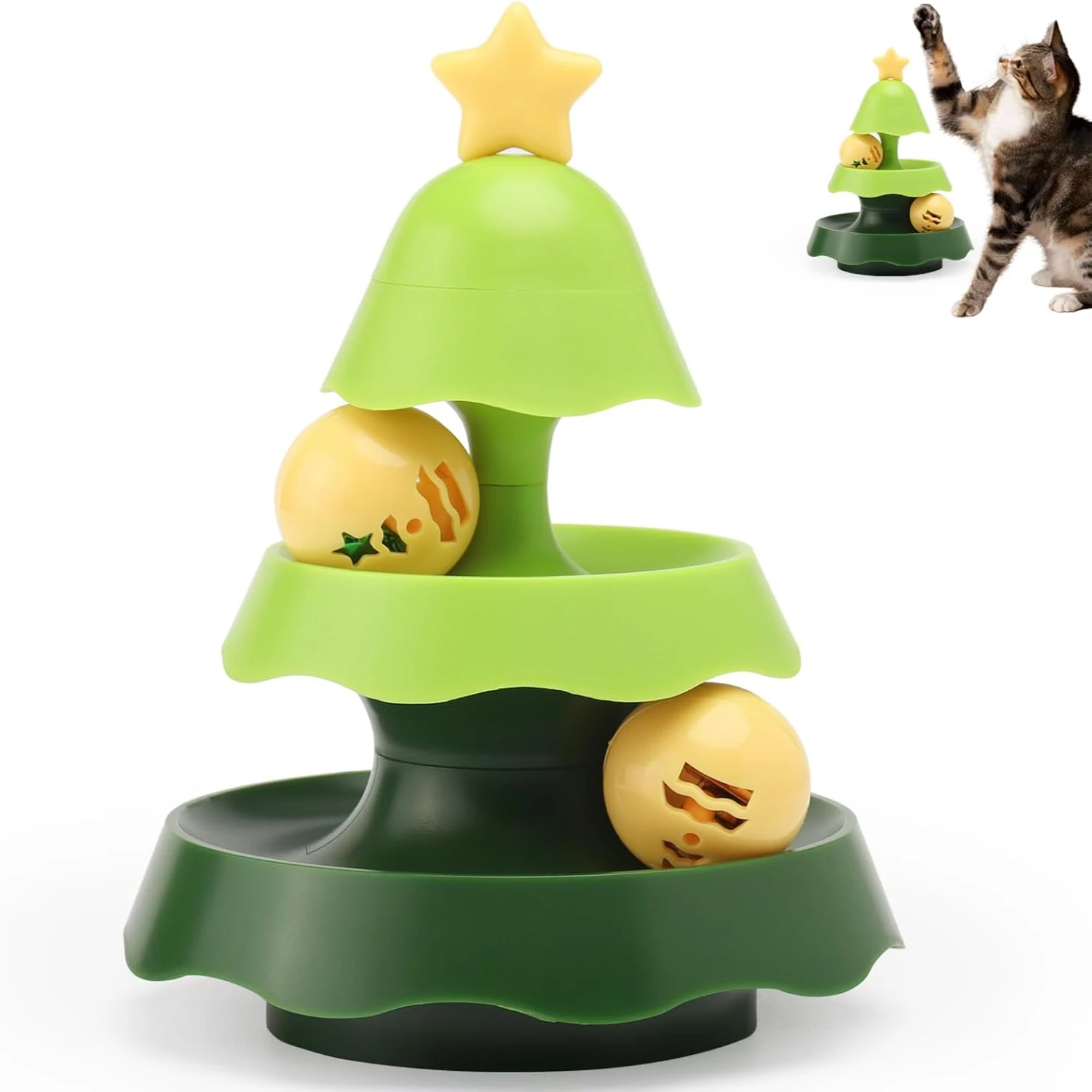 Fun Interactive 2-in-1 Catnip Roller Track Toy for Cats - Stimulating Track Cat Toys with Catnip Balls for Mental and Physical E