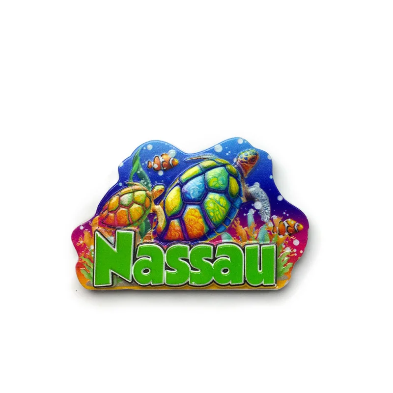 

The Bahamas Nassau Cute 3D Resin Fridge Magnet - Sea Turtles Clownfish Marine Souvenir Room Decoration Refrigerator Magnets