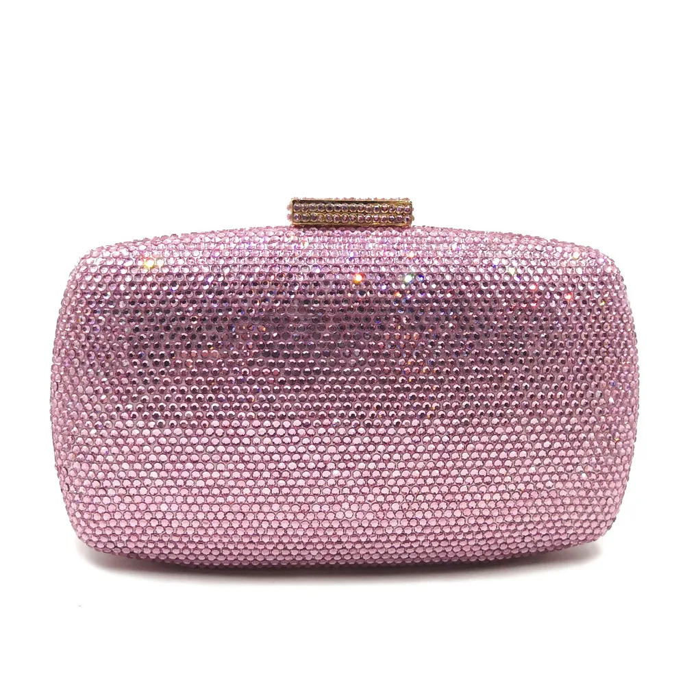 

Colorful Pink Colors Diamond Evening Purse Wedding Party Crystal Clutch Wallet Bag Banquet Gala Dinner Female Handbag