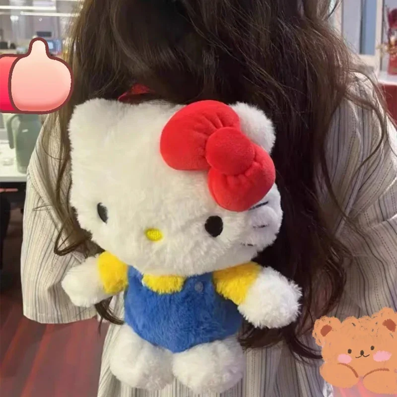 ハローキティぬいぐるみバックパックかわいい漫画のキャラクターデザインダブルジッパー開閉式大容量学校旅行に最適