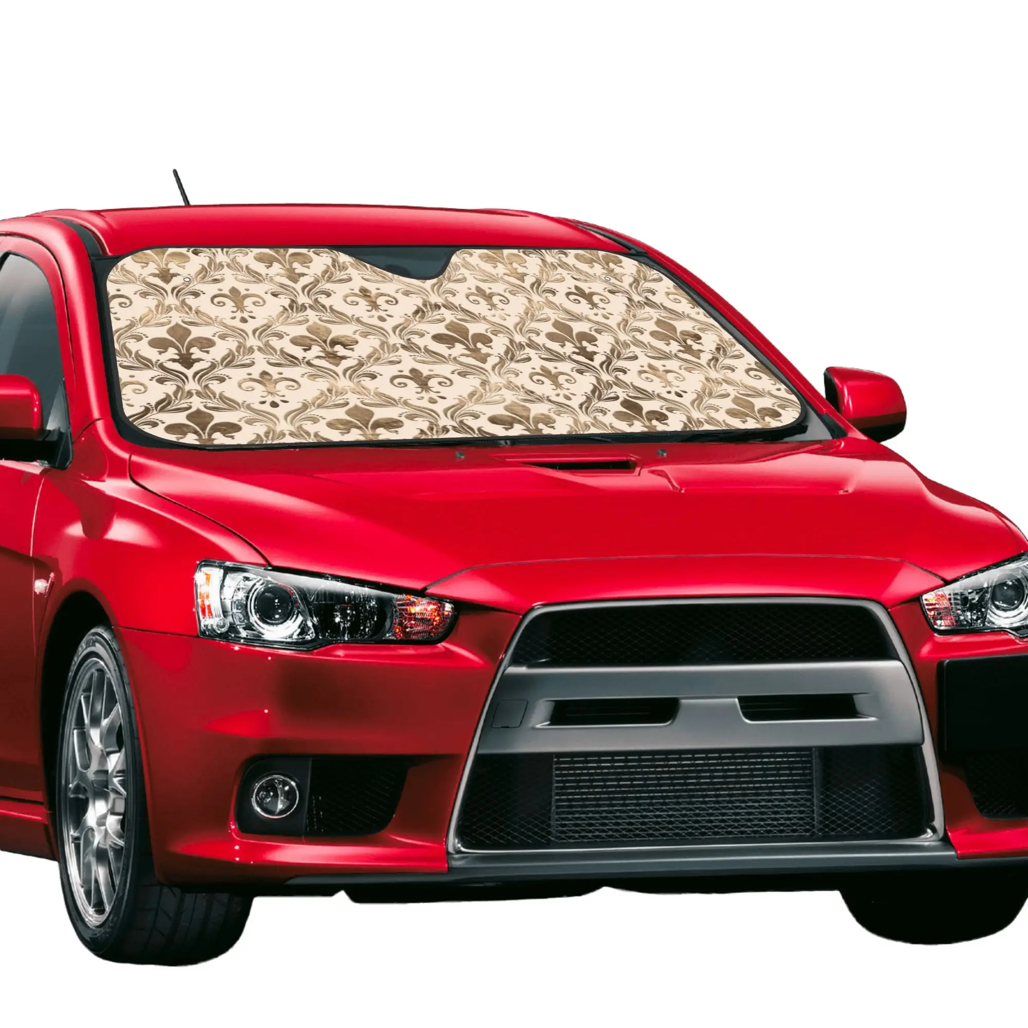 Car Front Windshield Sun Visor Heat Insulation Cover Fleur De Lis Lily Flower Car Sun Shade  Covers Car Solar Protection