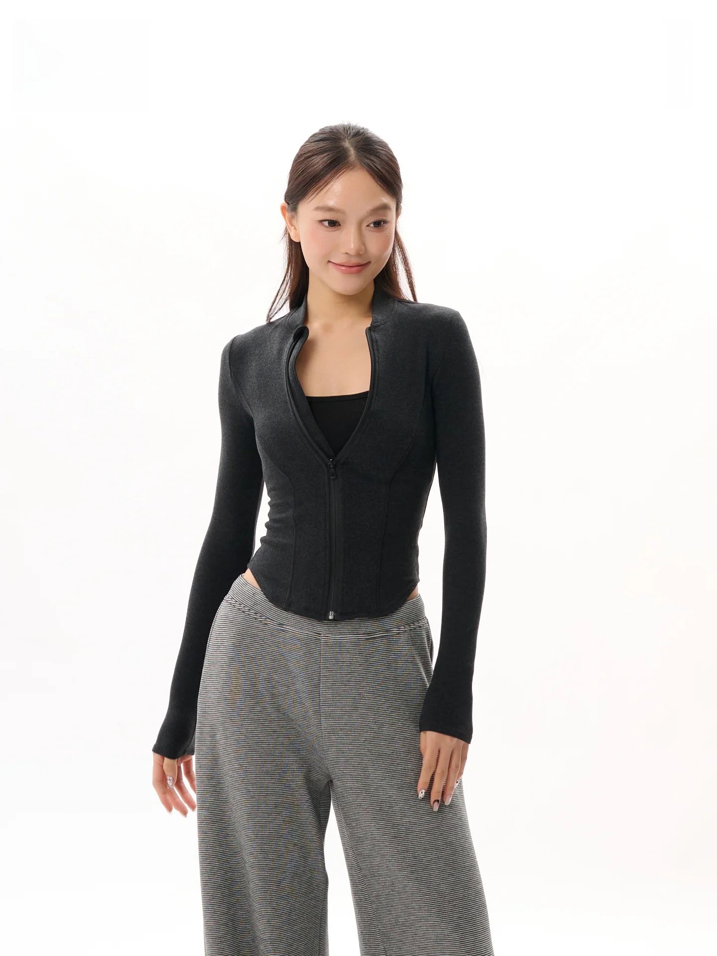 

Женская термофутболка LeiYu Labs с круглым низом, базовый слой, зима 2025, новая, утепленная, теплая, внутренняя одежда, с длинным рукавом, вязаная