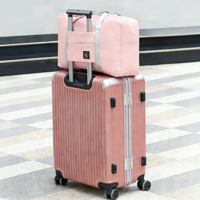 Expandable Travel Luggage Bag Foldable Lightweight Tote with Luggage Handle Sleeve for Trip Commute