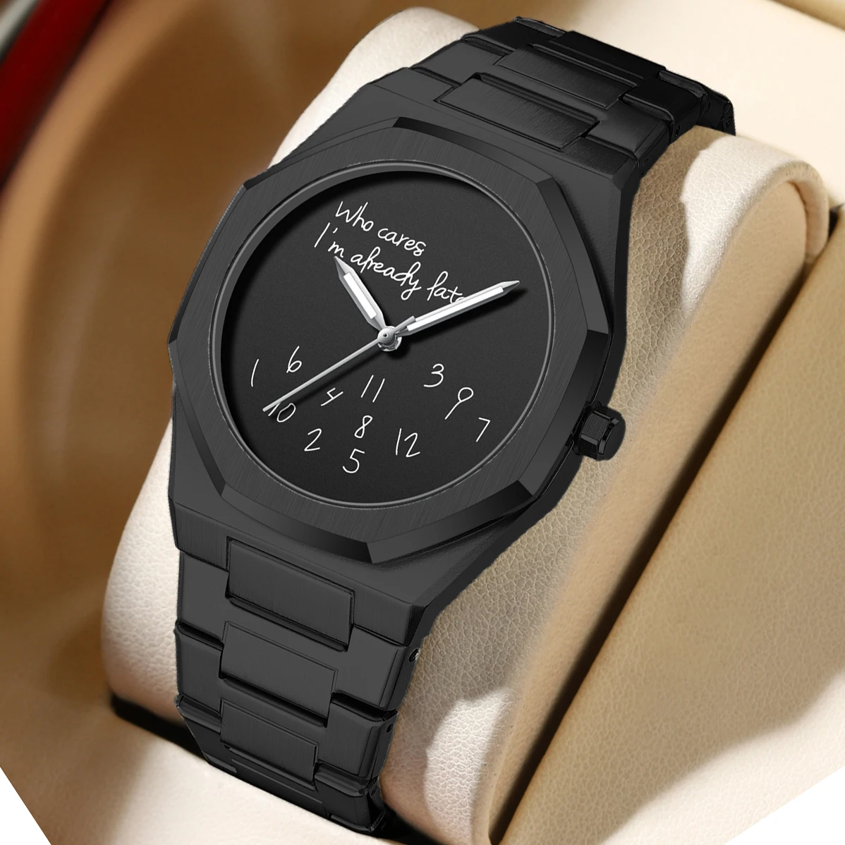 New Fashionable Luxury Men's Watch Creative Graffiti Dial Luminous Steel Strip Men's Quartz Watch Reloj relojes para hombres