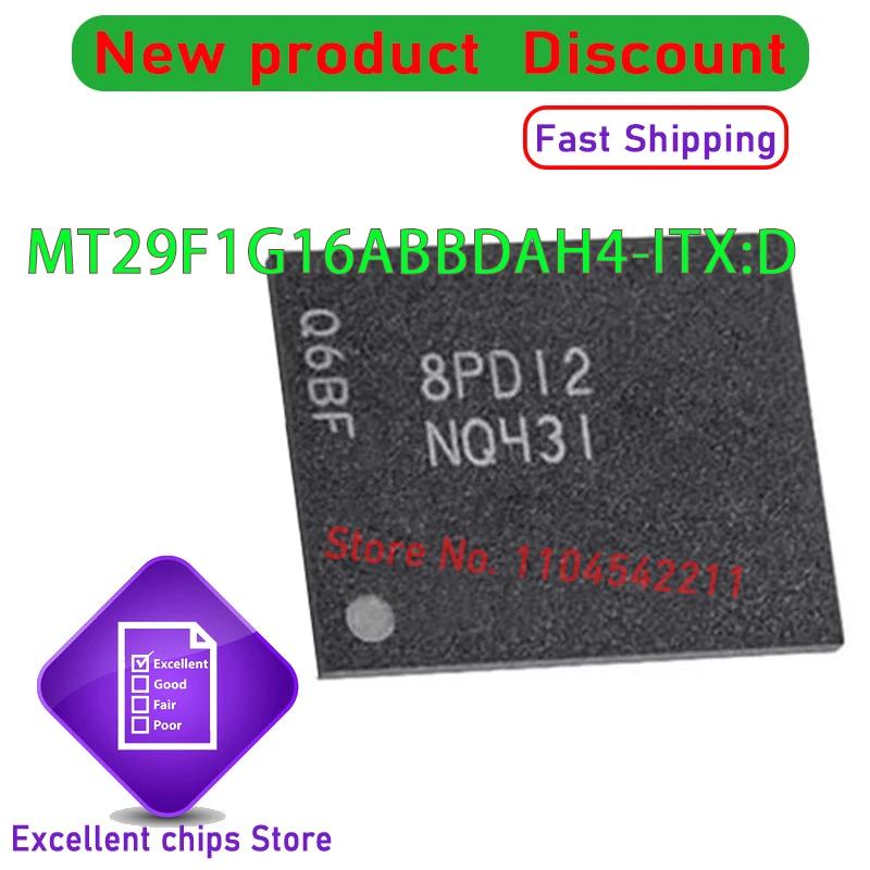 (2piece) 100% New MT29F1G16ABBDAH4-ITX:D NQ431  MT29F1G16ABBDAH4 BGA Chipset