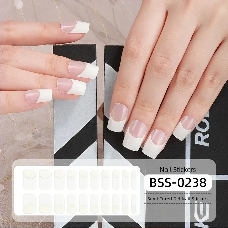 Semi-Uitgeharde Groene Frankrijk Gel Nagelstickerstrips Voor UV-Lamp Hebben Een Toplaag Nodig, Langdurige Volledige Nagelstickers Manicure