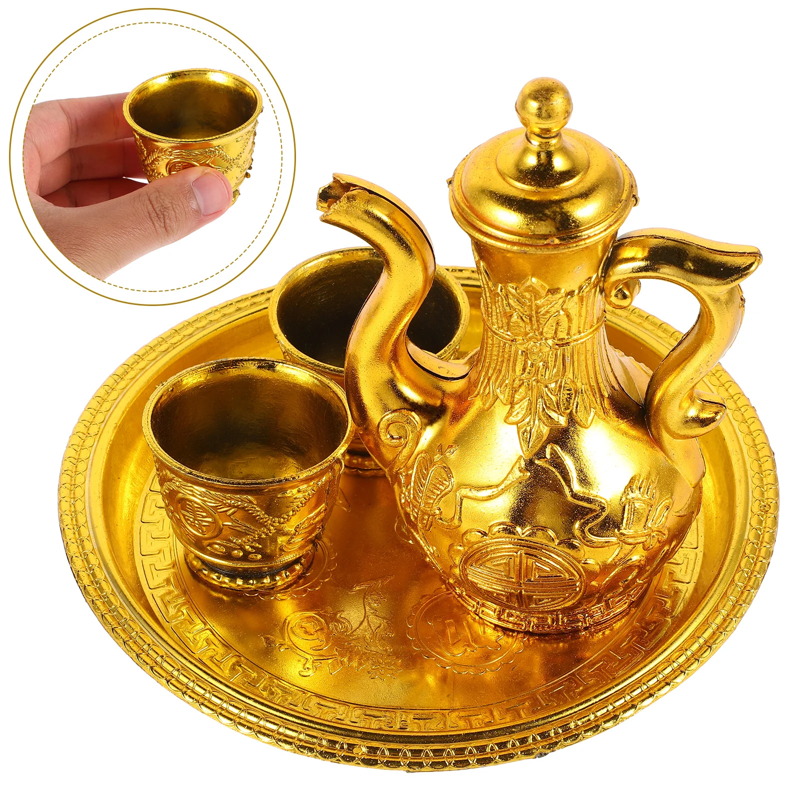 

1 set 1 Set Plastic Tea Offering Cups Kettle For Buddhist Worship Rituals Goblet Tibetan Cup Auspicious Adornment