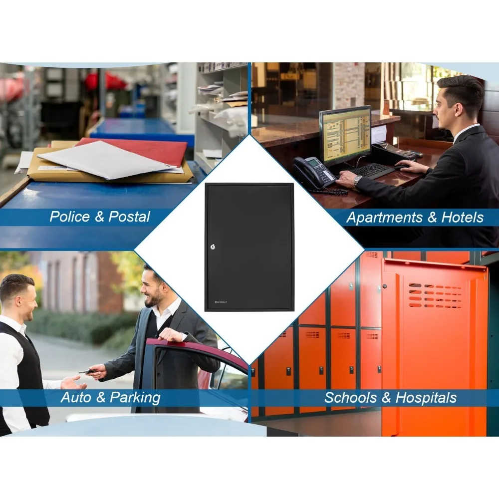 خزانة تخزين مفاتيح فولاذية مكونة من 100 فتحة مع خطافات قابلة للتعديل وسجل المفاتيح وعلامات الألوان ومخطط الفهرس