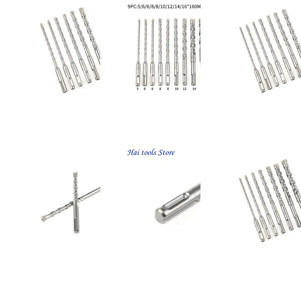 

X37E Drill Bit Set Four Edged Serrated Concrete Drill Bit Set Tile Drilling Tool