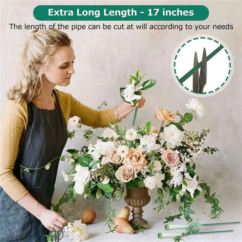 

A25I 100Pcs Floral Water Tubes Plastic Green Floral Tubes with Rubber Flower Water Tubes Flower Tubes