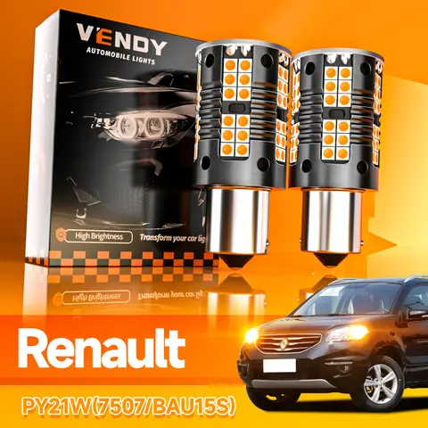 2x LED-blinkerslampa PY21W BAU15S För Renault Clio Espace Grand Scenic Koleos Laguna Coupé Megane 2 3 4 CC Twingo 10 best sales Megane 2 LED - №5