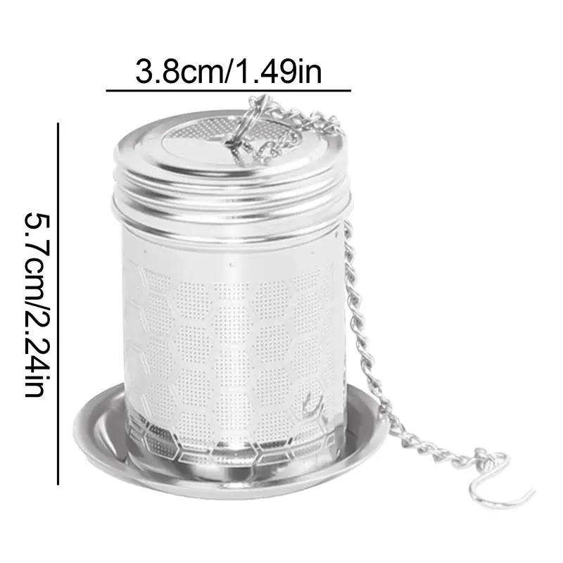 Loose Tea Infuser 304 Stainless Steel Ultra-Fine Mesh Tea Steeper With Hook Chain Tea Diffuser Tea Accessories For Black Tea