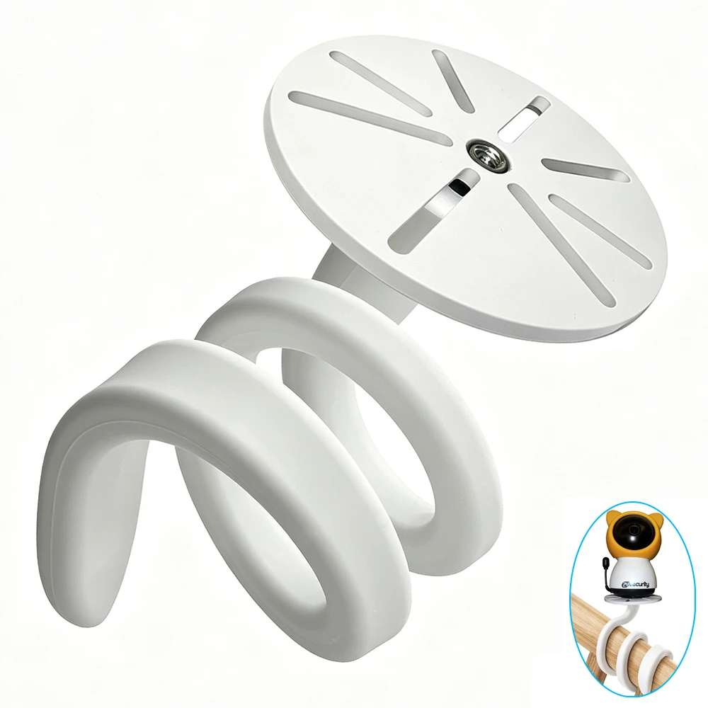 Universal Bendable Baby Camera Holder, Hole-Free Crib Monitor Mount, Flexible WiFi Nanny Camera Stand, Adjustable Support
