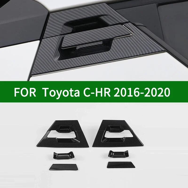 

Для TOYOTA C-HR 2016-2020 крышка чаши ручки передней двери, углеродное волокно CHR, ручка чаши задней двери, декоративные полосы 2017 2018 2019