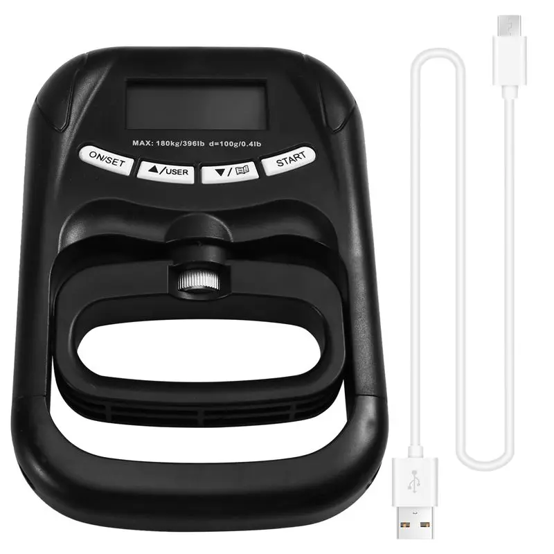 HOES-EH121 Grip Strengthener, 396Lbs/180Kg, Digital Hand Dynamometer For Enhancing Grip - Black