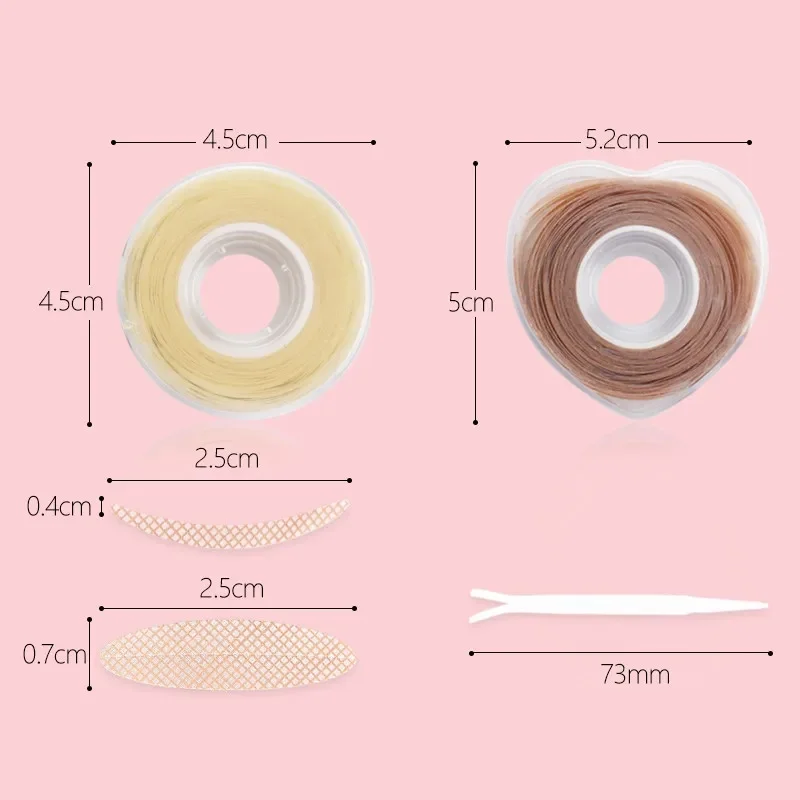 600pcs/Box Double Eyelid Tape Invisible Sticker Fold Self Adhesive Lift Eyelid Glue Tape Clear Beige S/L Makeup Tool Accessories