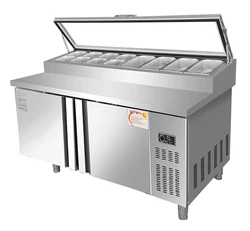 Commercial Countertop Display Refrigerator Counter Top Stainless Steel Workbench Chiller Pizza Counter Display salad fridge