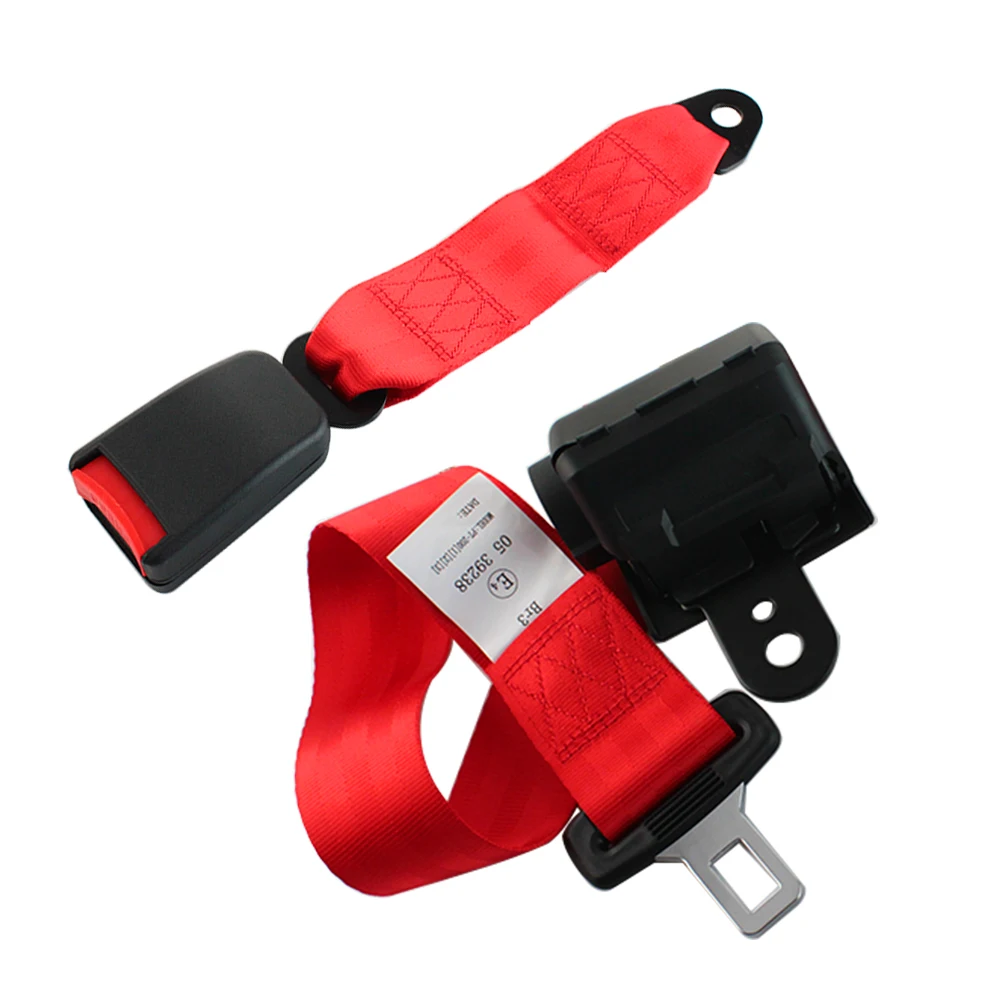 Two-point Red Automatic Telescoping Universal Car Seat Belts Safety Belt Quick Release Buckle Lap